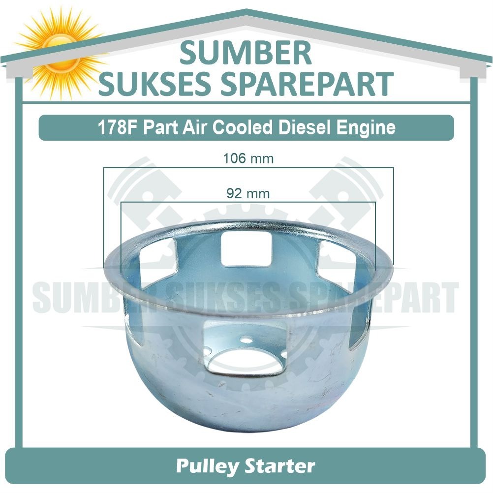 178F PULLEY STARTER AIR COOLED DIESEL ENGINE, PULI STARTER, MANGKOK STARTER UNTUK MESIN DIESEL
