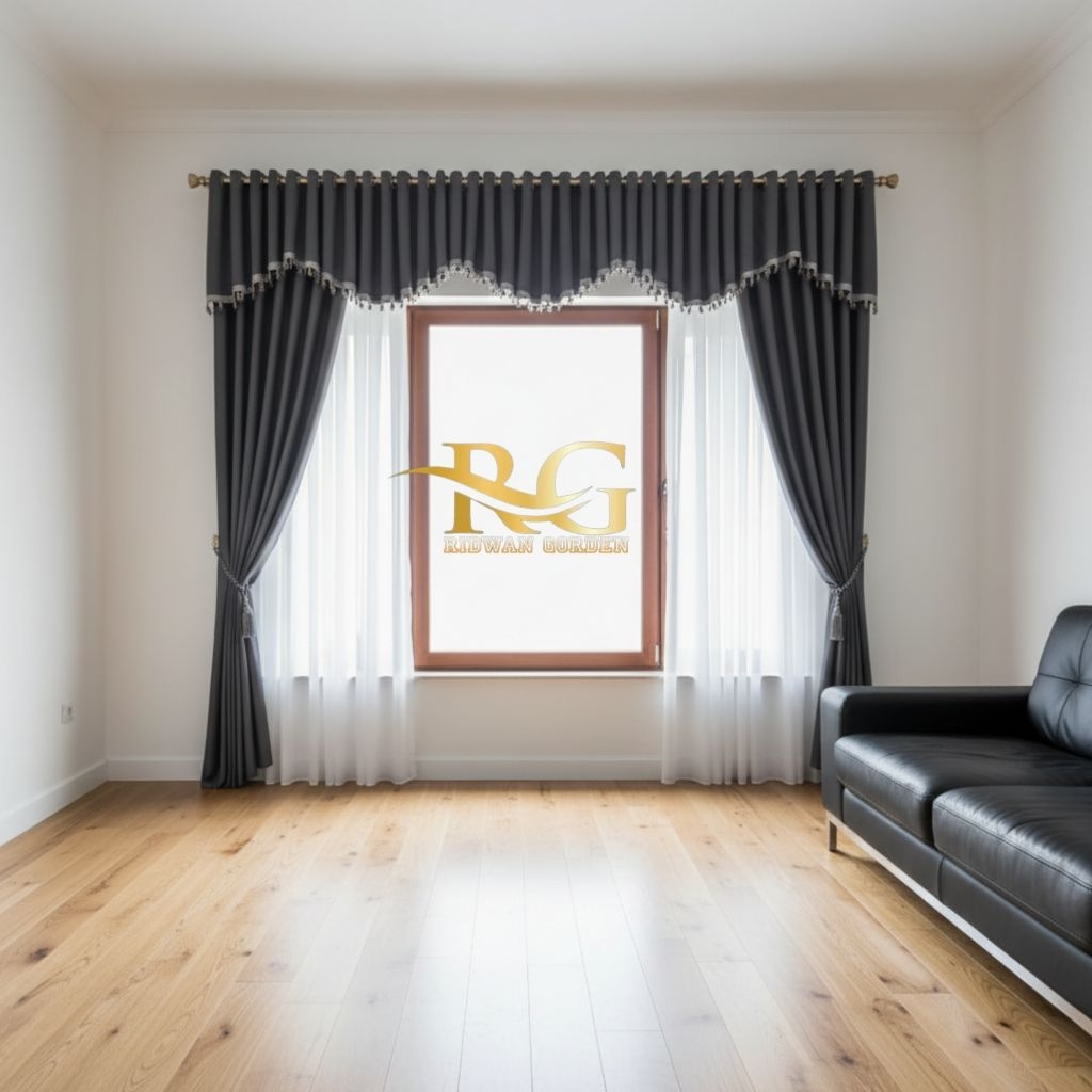 1 Set Gorden Poni Rumbai Manik-Manik | Tirai Jendela Ruang Tamu Hordeng Pintu Utama Model Kupu Tarun