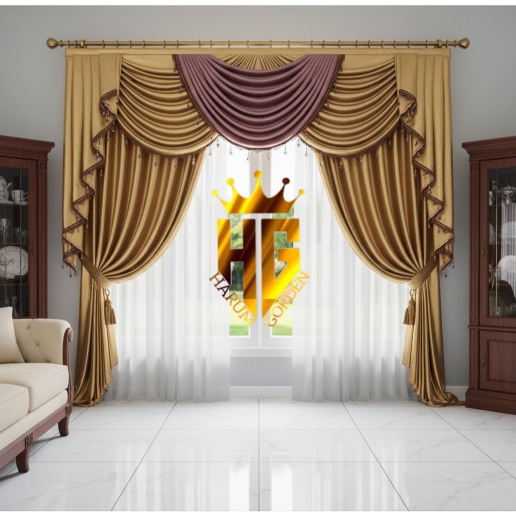 Gorden Blackout Import Model Gelombang 1 Set — Premium Tebal, Anti Panas & Elegan Minimalis