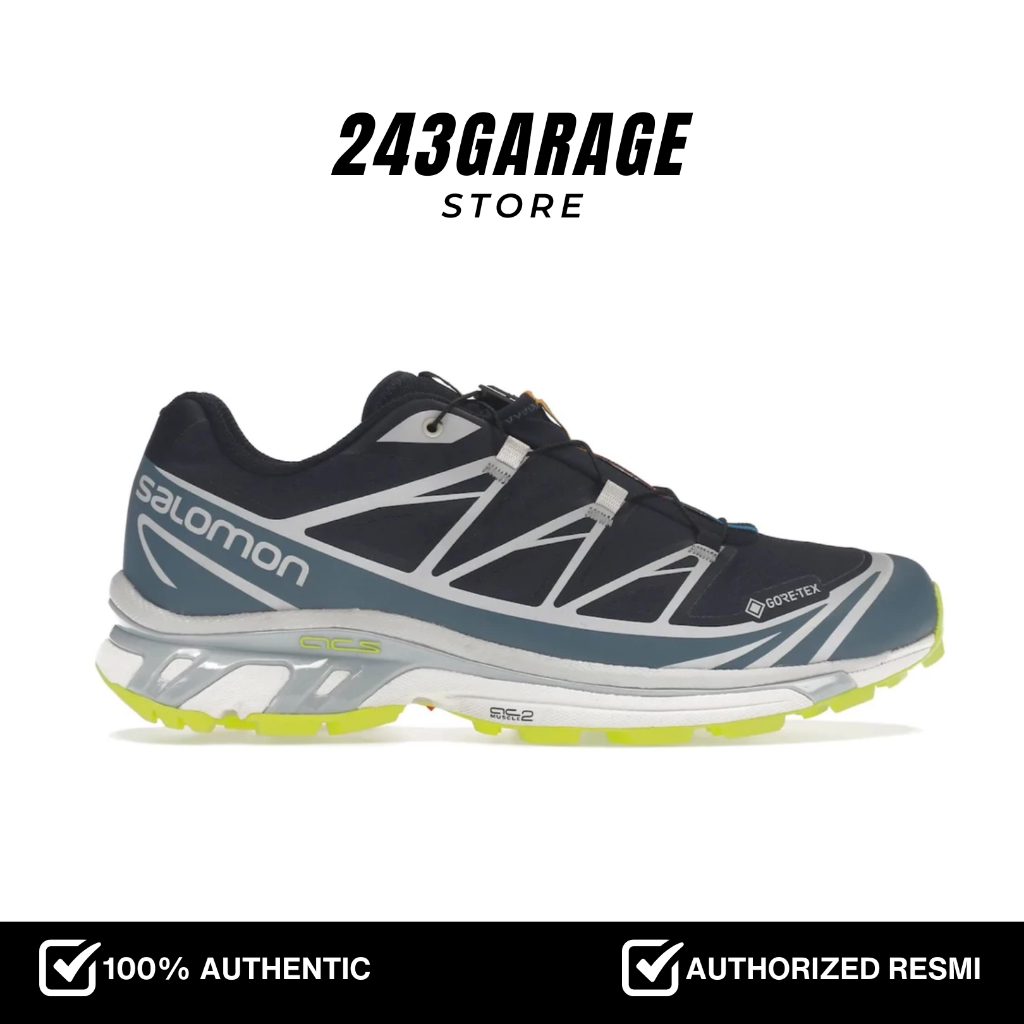 Salomon XT-6 Goretex Night Sky China Blue Lime Sneakers Resmi