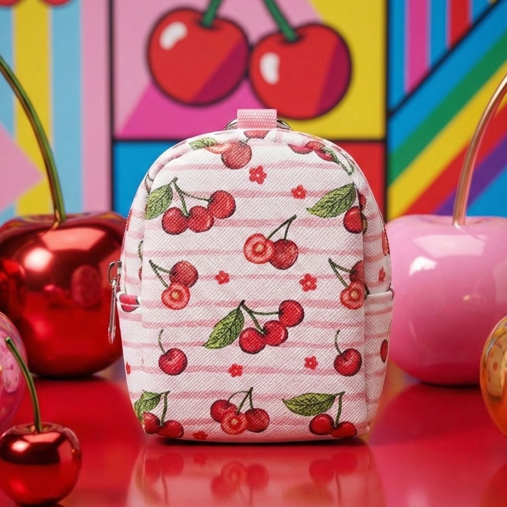 CLA - Dompet Koin Motif Cherry Lucu / Ganci Koin Aesthetic