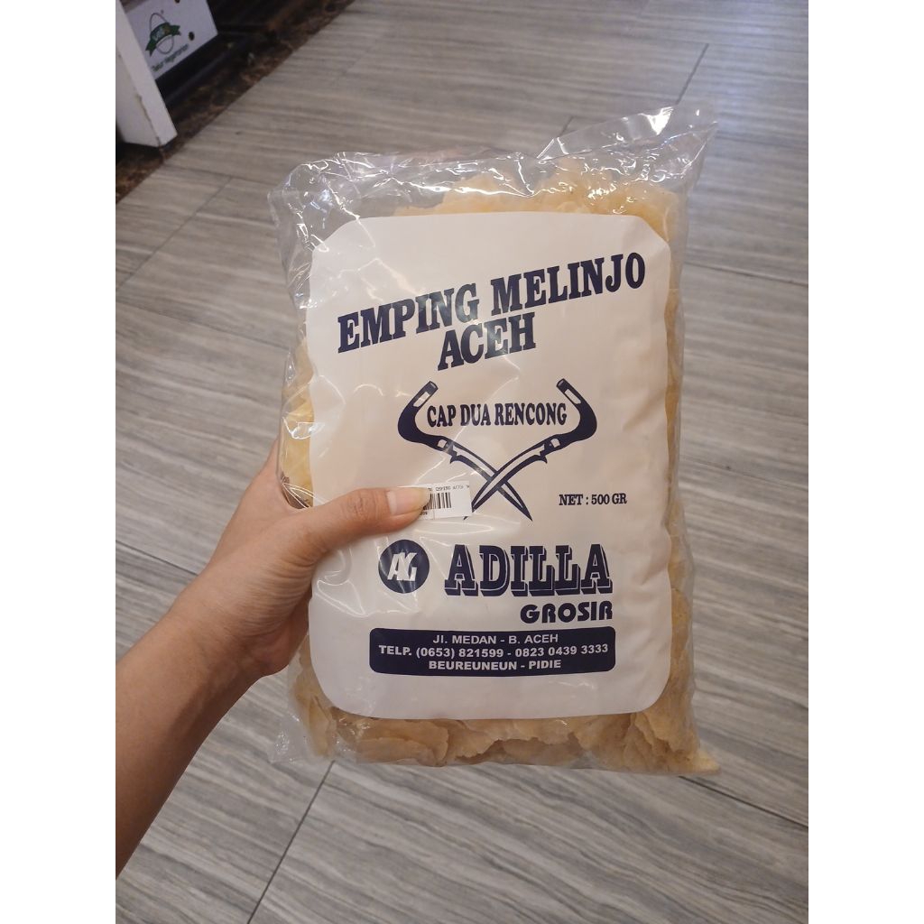 Adilla Kerupuk Emping Melinjo Aceh Pack 500 Gr Emping Mentah pack