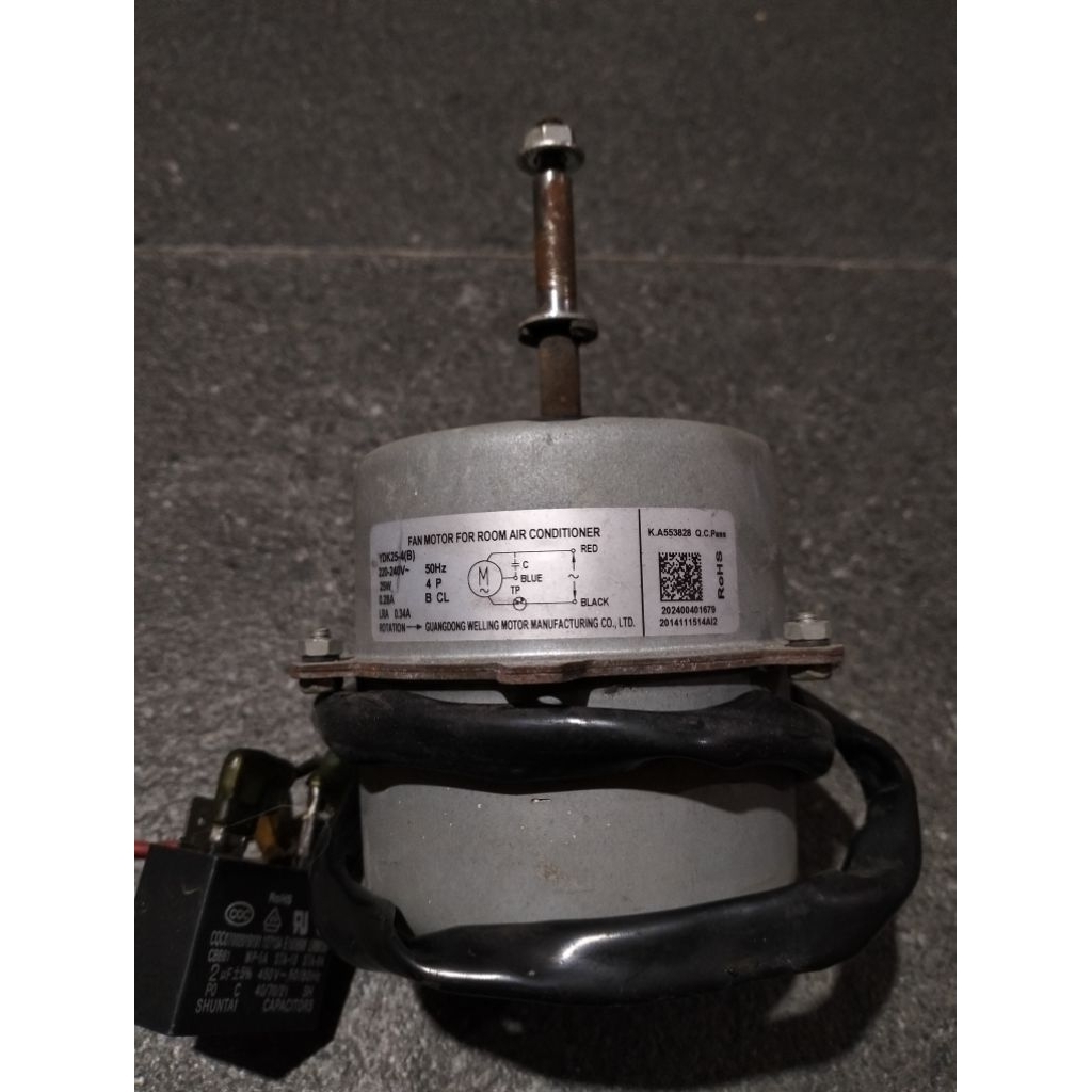 motor fan outdoor AC Midea original UK 1/2pk-1pk YDK25-4(B) 25W