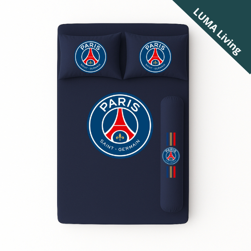 Sprei Set Klub Bola PSG Ukuran 90x200 120x200 cm