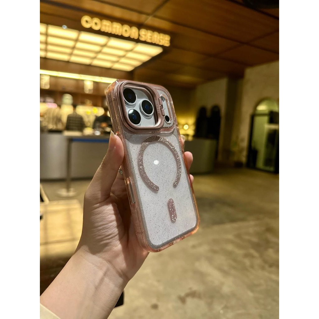 IPHONE || CASE MAGSAFE PINK BLINK GLITTER STAND FOR IPHONE 7 8 7+ 8+ X XS XR XSMAX 11 12 13 14 15 16