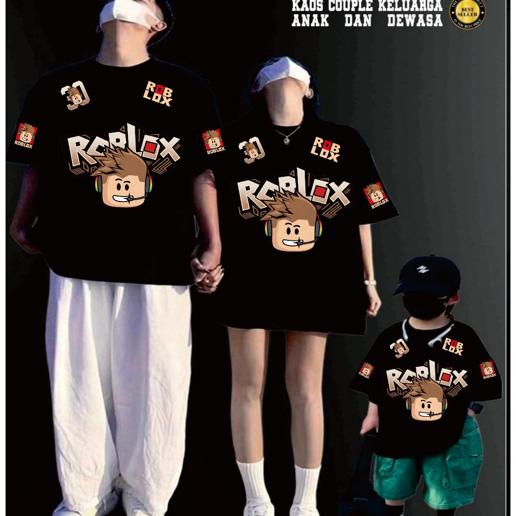 [BISA COD] ATASAN KAOS DEWASA ANAK COUPLE KELUARGA / KAOS ANAK DEWASA COUPLE KELUARGA MOTIV ROBLOX
