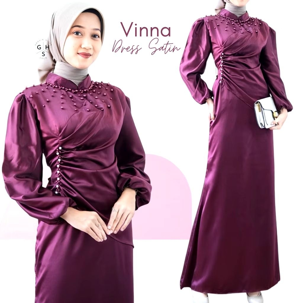 VINA DRES SATIN VELVET PREMIUM GAMIS PESTA TERBARU