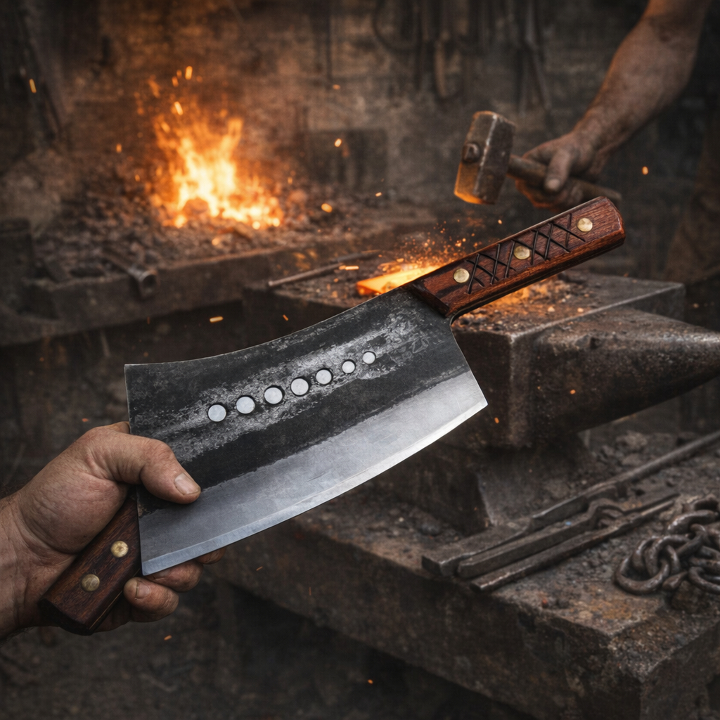 Pisau Cacah Daging dan Tulang Sapi, Tebal 8 mm Lebar 9 cm