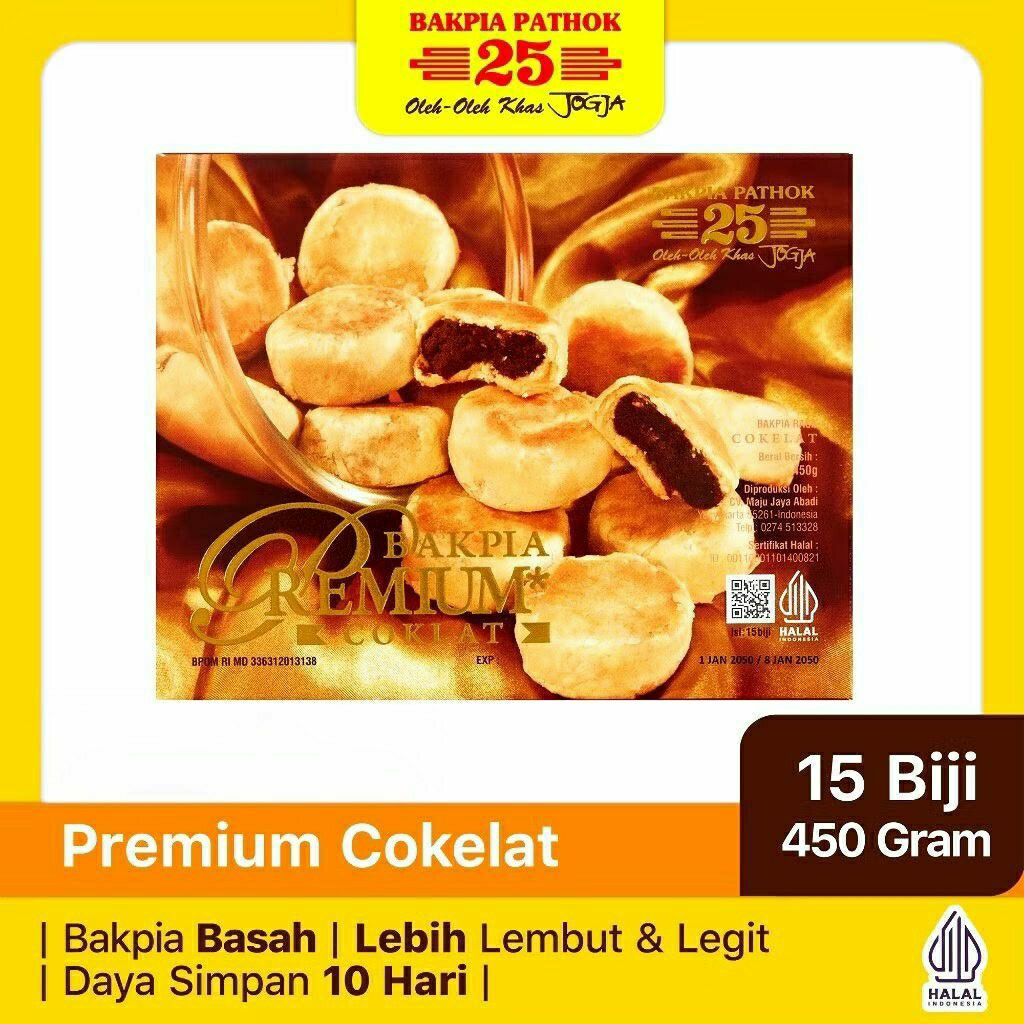 Bakpia Pathok 25 Premium Coklat l  Oleh-Oleh Jogja_Free Vakum