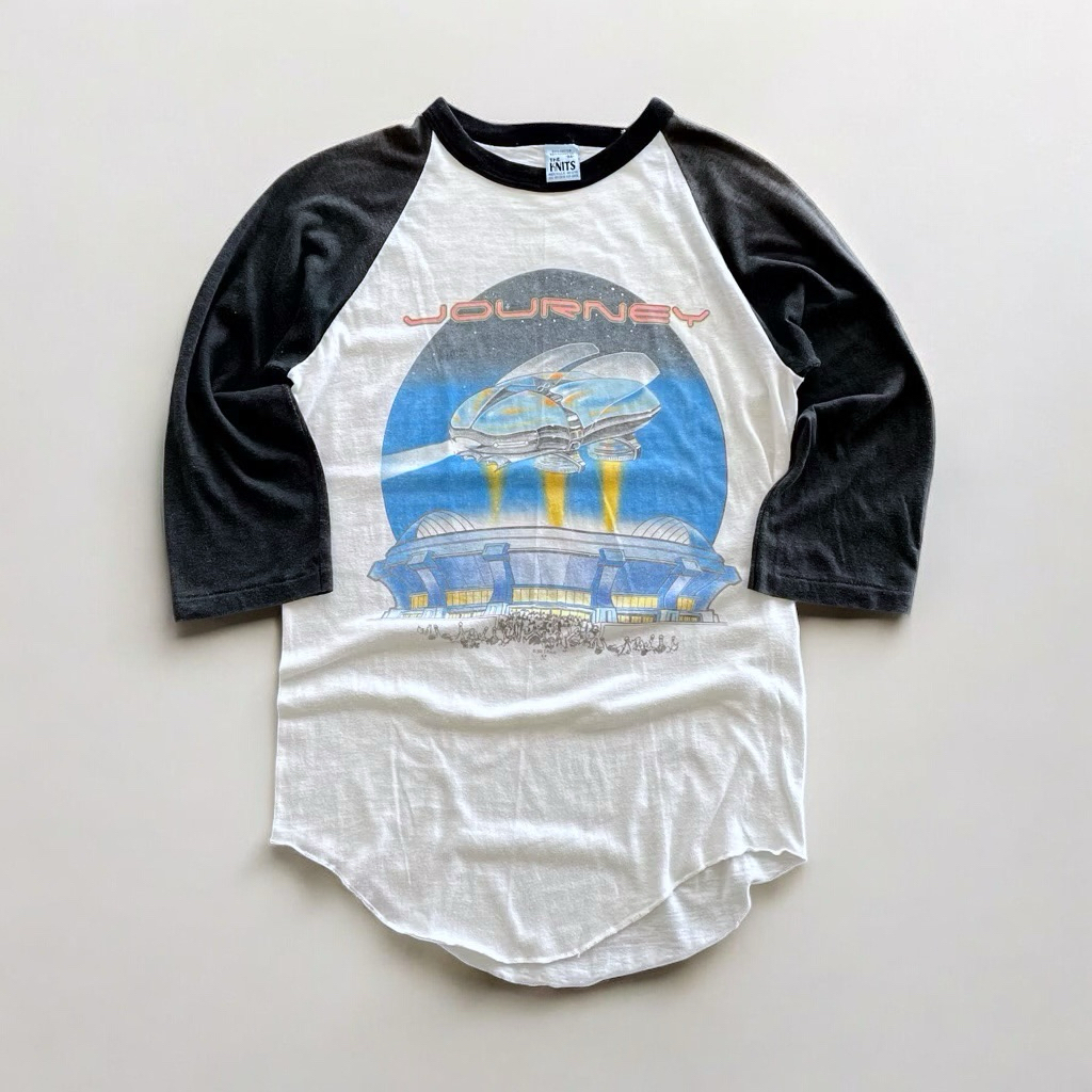 Kaos Band Vintage 80s Journey Escape Tour 1982 Raglan