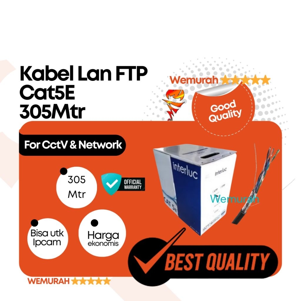Kabel Lan FTP Cat5 305mtr - FTP Cat5 305meter - Kabel FTP jaringan- Kabel FTP Cctv