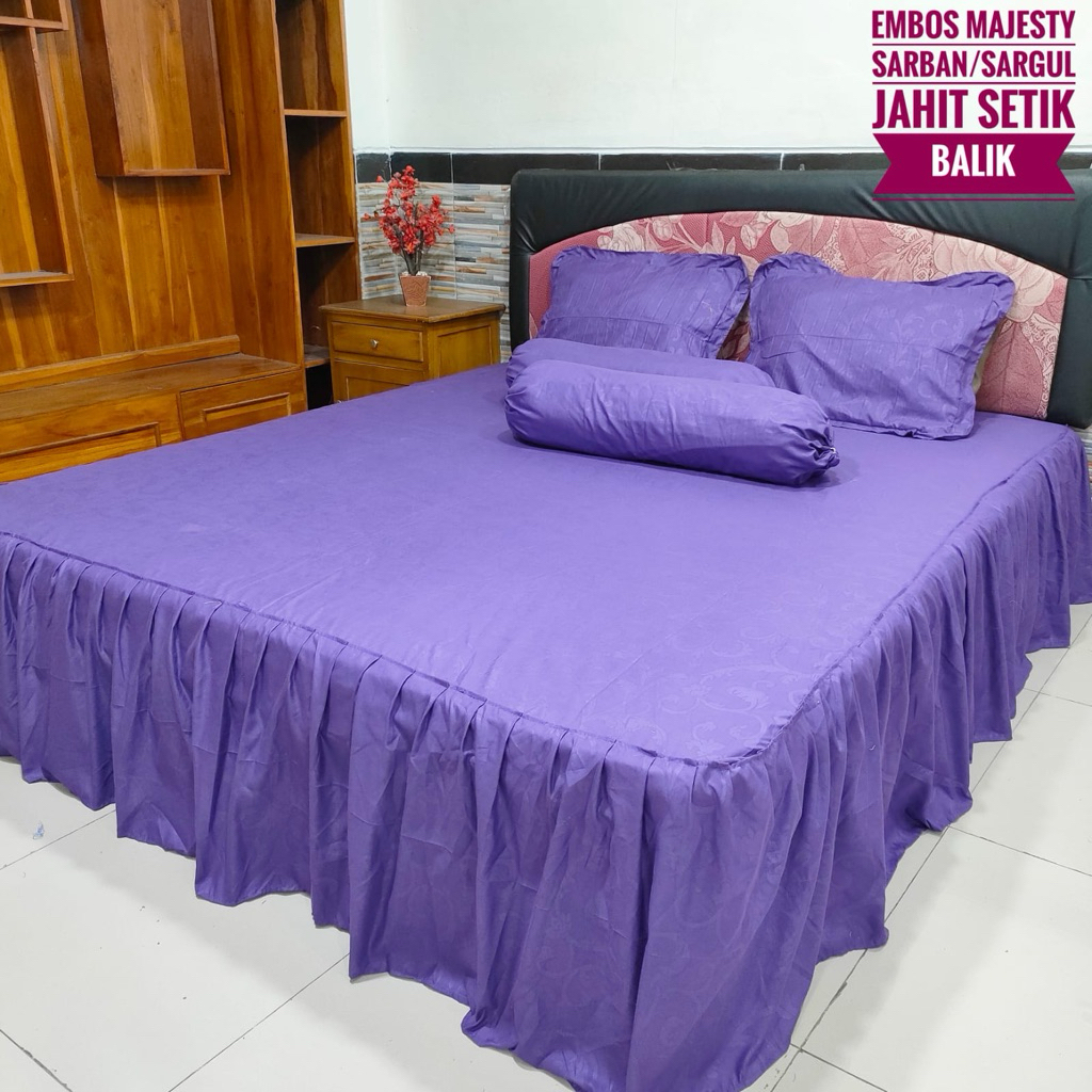 SPREI RUMBAI / SPREI RAMPEL EMBOS POLOS CANTIK&MEWAH