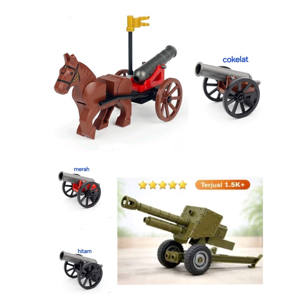 Mainan Balok Susun Miniatur Accessories Aneka Meriam