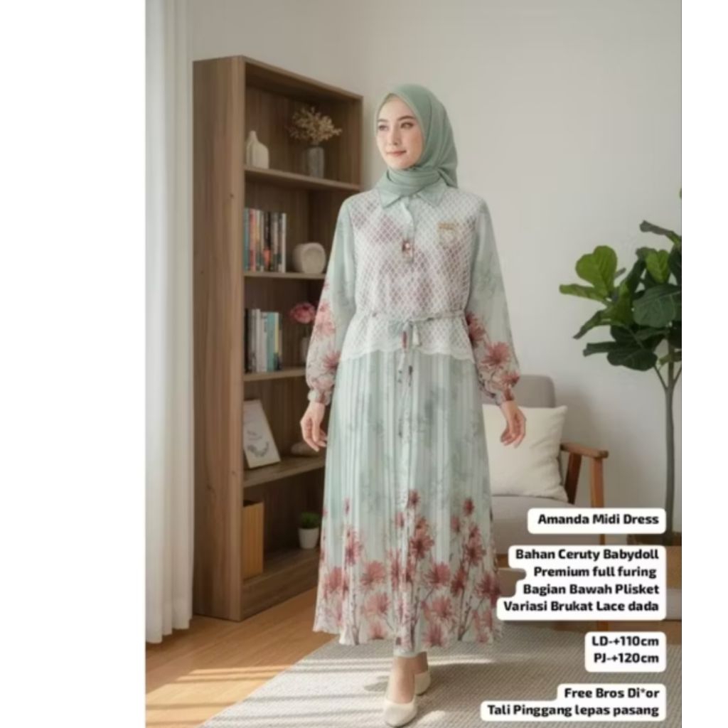 sale stock gamis ceruty premium // midi dress ceruty katbol premium // dress ceruty brokat