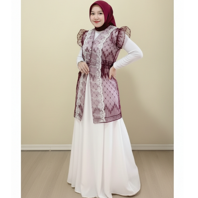 Emily outer brukat - Brukat kebaya wisuda - outfit kondangan