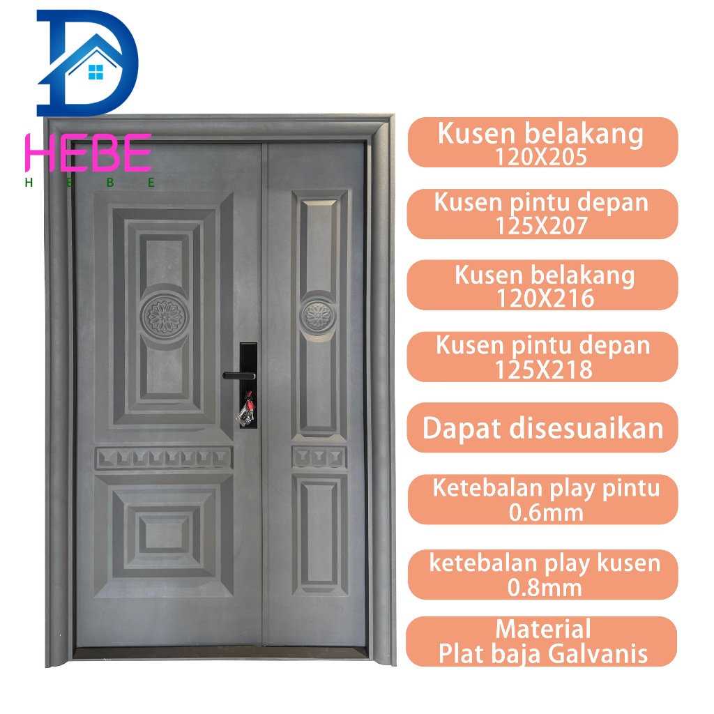(LUXURY Pintu ibu dan anak 8045)   PINTU RUMAH /  PINTU UTAMA /PINTU KAMAR / PINTU BAJA ANTI KARAT A