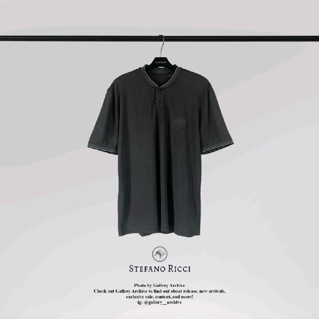 Stefano Ricci Embroidered Logo with Button T-shirt Authentic Preloved - Gallery Archive