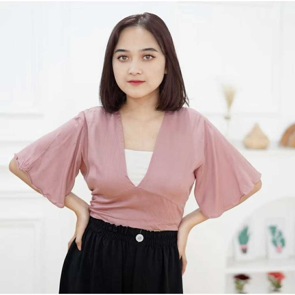 [SALE] SP PEVITA RAYON DIAMOND CROP BLOUSE