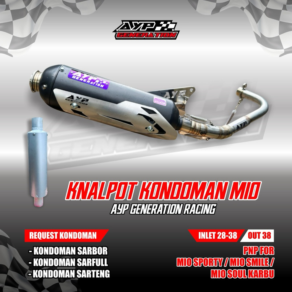 Knalpot Standar Racing Kondoman Mio AYP GENERATION RACING Pnp Mio Sporty Mio Soul karbu Mio Smile