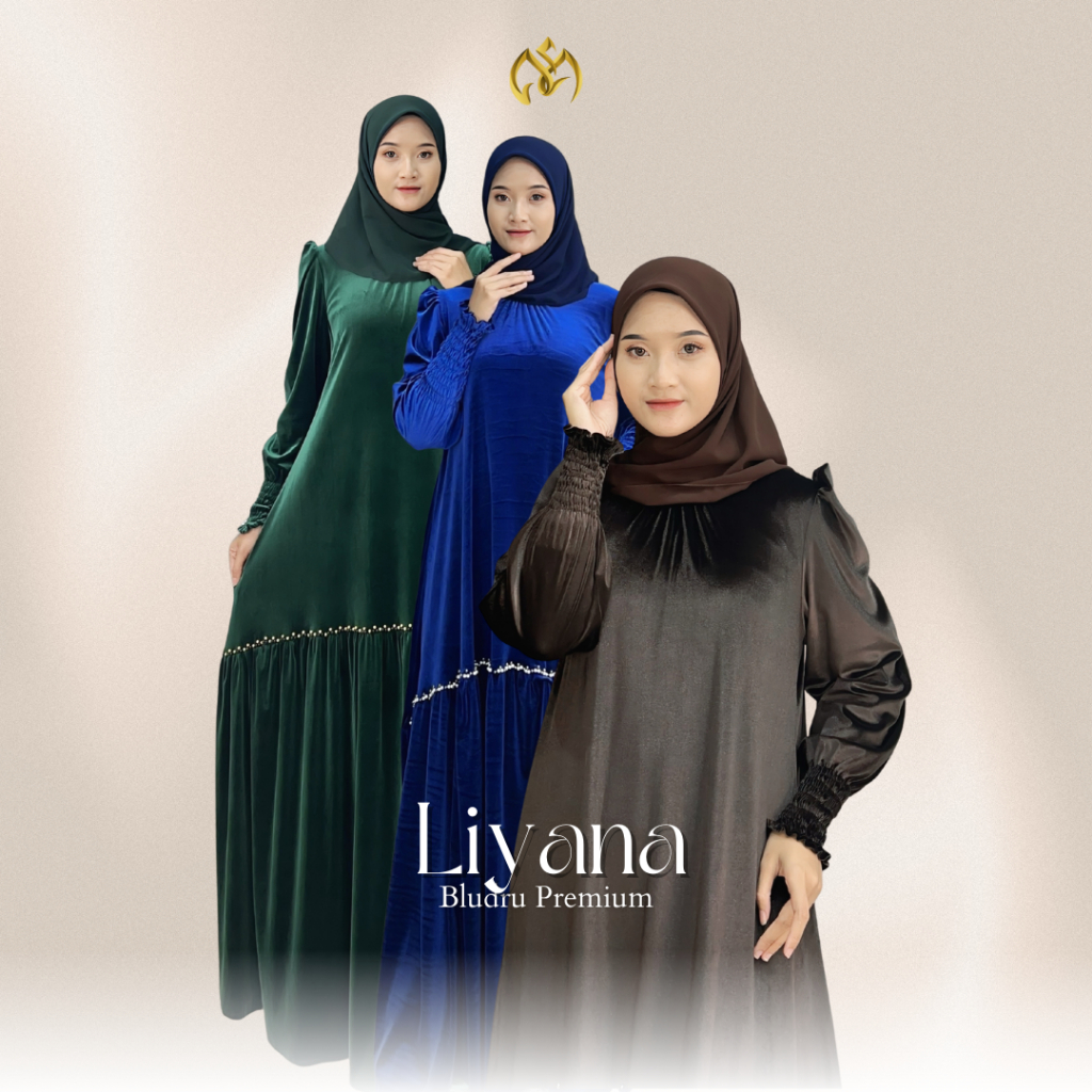 Gamis Pesta - Gamis Remaja Kekinian - Liyana Dress Bludru Premium By Ara Model