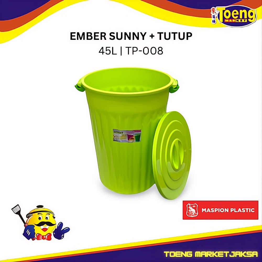Ember Plastik Sunny Kapasitas 45 Liter + Tutup Kuat Tebal TP-008 MASPION