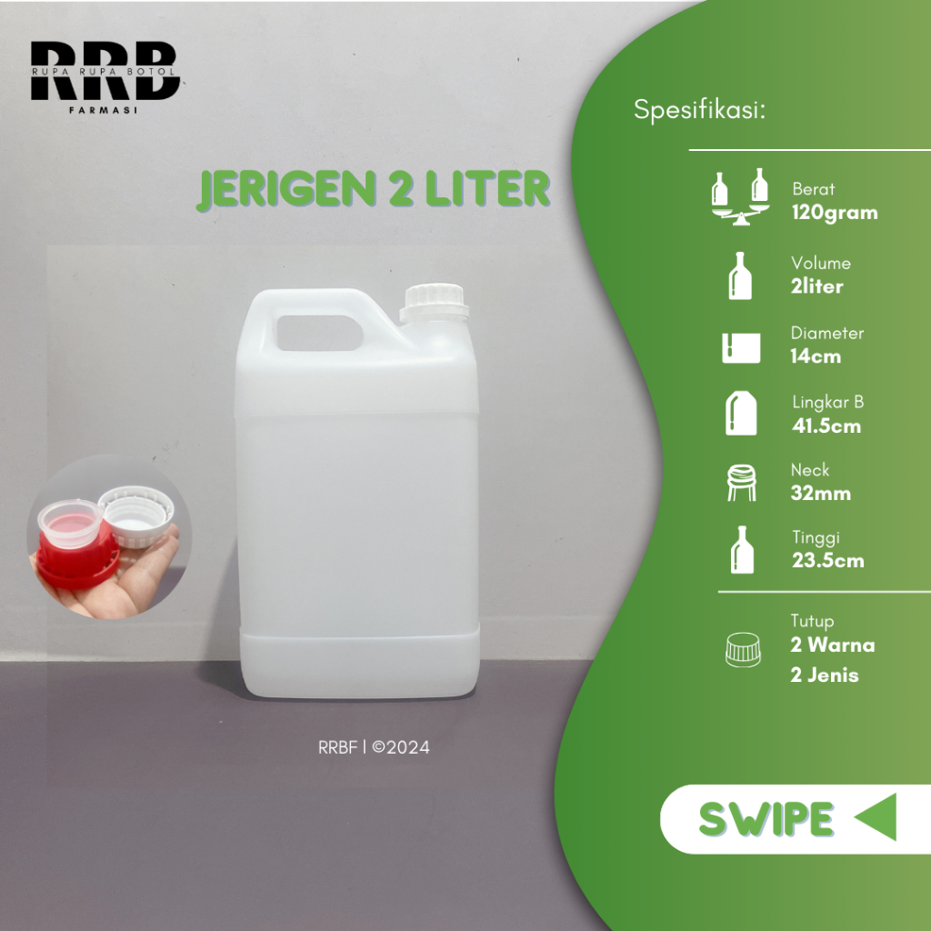 Jerigen 2 Liter HDPE Tebal Tutup Segel – Instan Samday