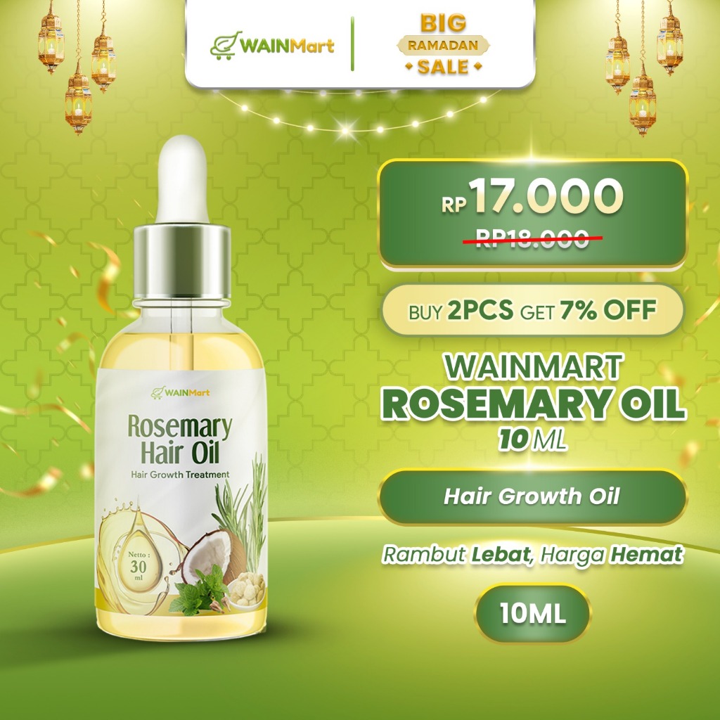 Rosemary Hair Oil | Treatment Rambut Alami untuk Rambut Rontok & Kulit Kepala