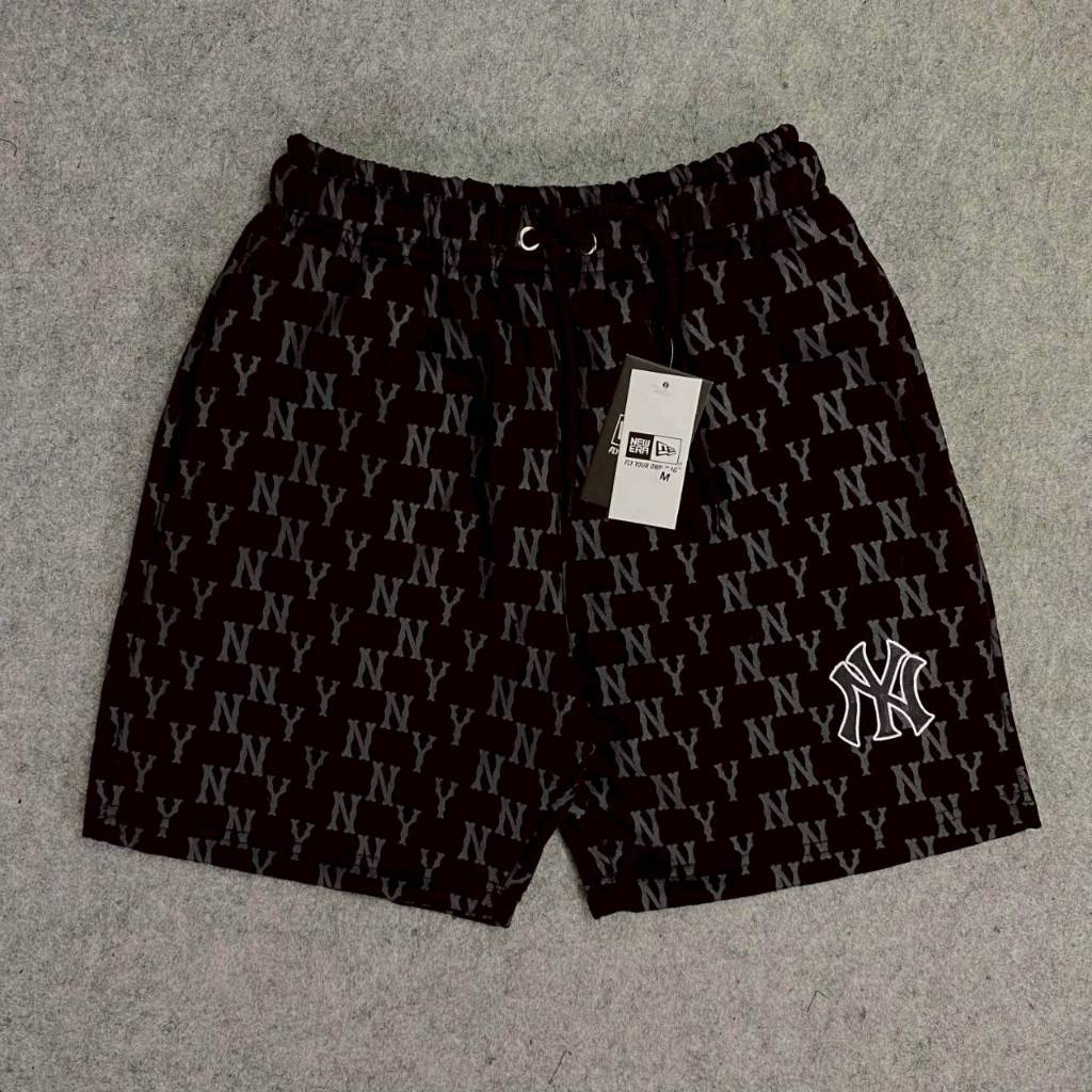 CELANA PENDEK SHORT PANTS SWEATPANTS NEW ERA NY YANKEES NEW YORK FULL PRINT BLACK