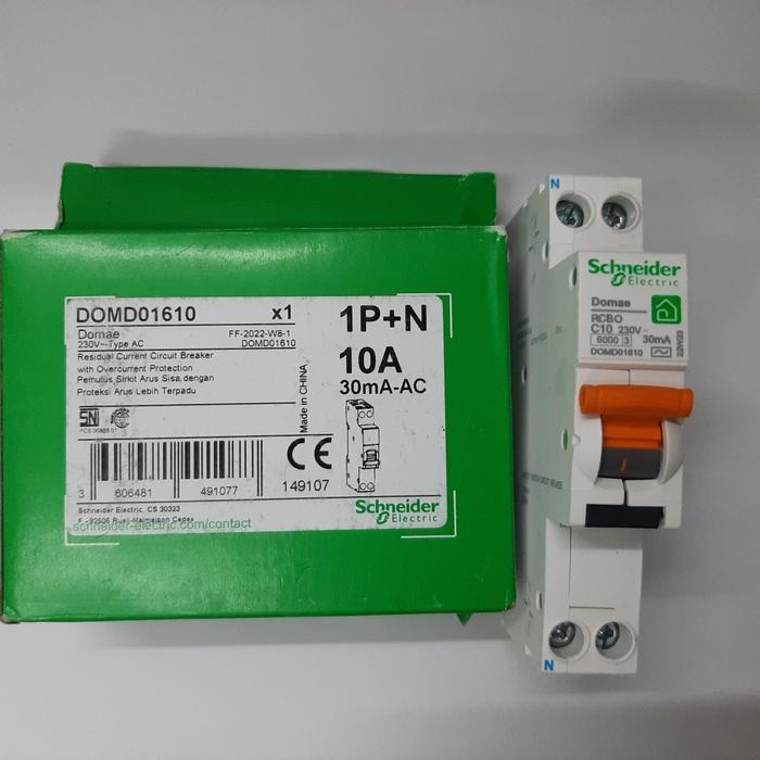 DOMD01610 RCBO slim 10A Domae schneider