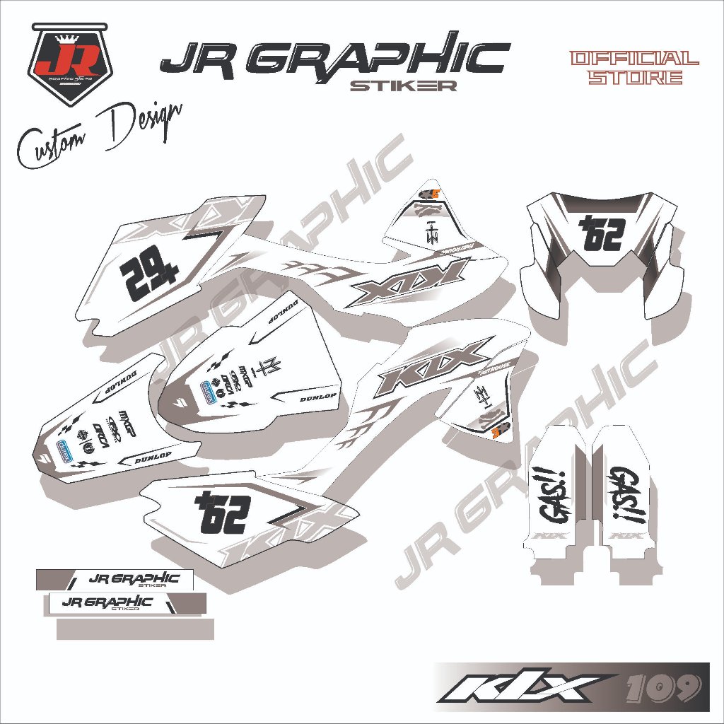 Decal KLX BF Gordon Dtracker Kombinasi Gold Bahan Premium MAXDECAL Kode 109