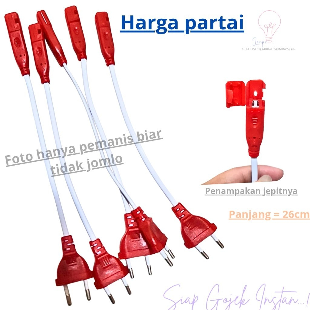 SOKET RGB MERAH EVATECH Soket RGB Model Jepit Colokan Lampu Strip PANJANG 26 CM