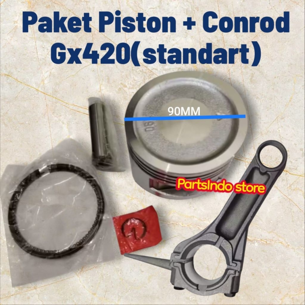 Gx420 paket piston + conrod/seher dan stang seher gx420 (standar)