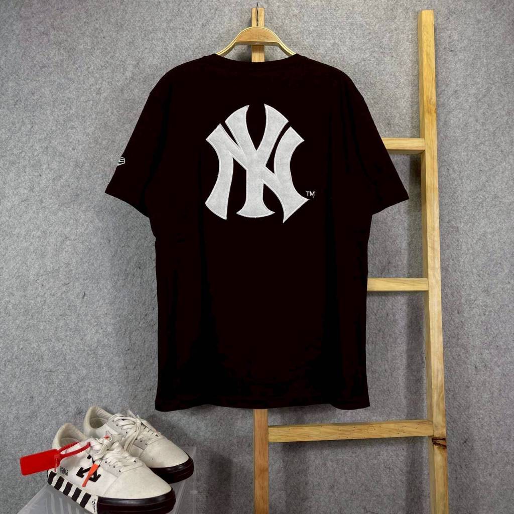 KAOS T-SHIRT NEW ERA NY NEW YORK YANKEES BIG BACK LOGO BORDIR BLACK