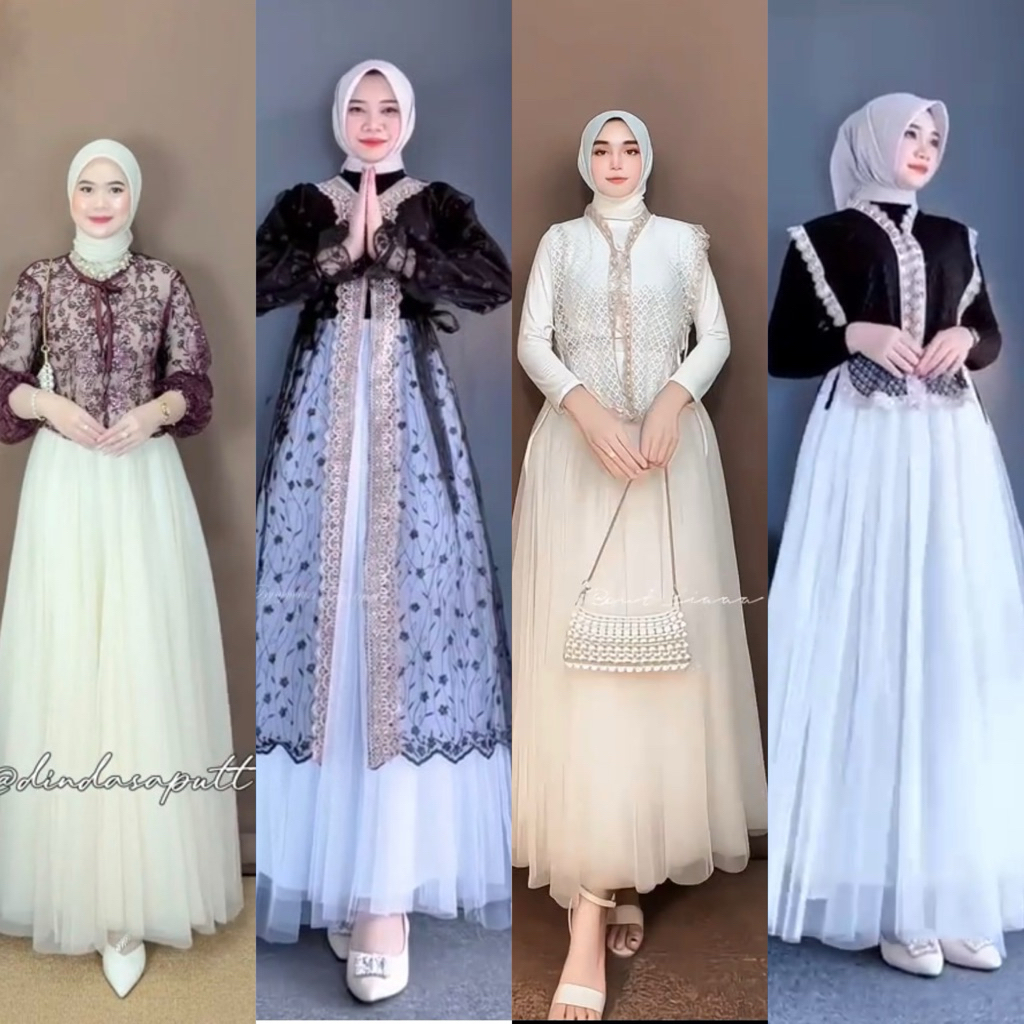 Zatura Outer Tunik Brukat Cardigan Brokat Lengan Panjang Kebaya Tunik atasan outher brukat Outer Bro