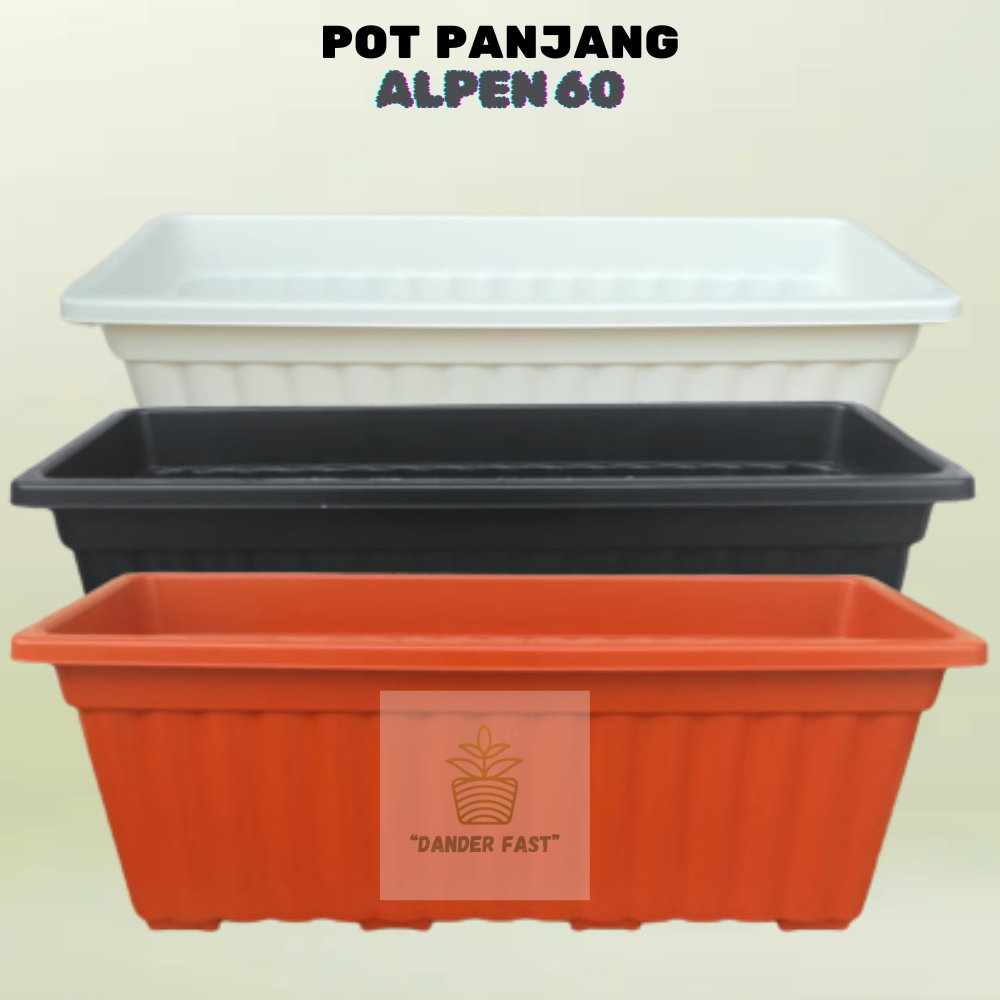 Danderfast Pot Panjang Alpen 60 Putih Hitam Coklat Merah Bata Pot Bunga Segi Panjang 60cm 70cm  Pot 