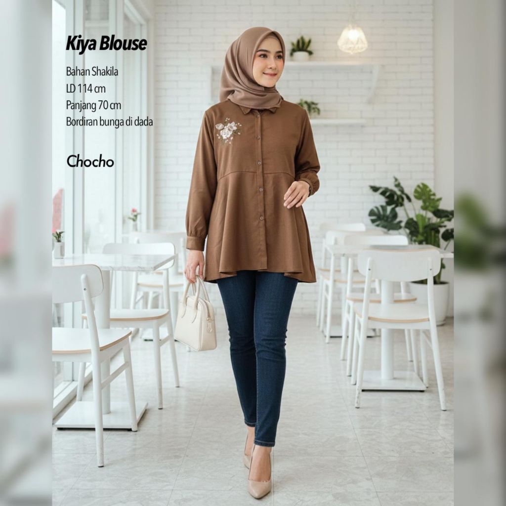 KIYA BLOUSE WANITA SHAKILA BORDIR / Blouse Bordir Shakila / Blouse Wanita / Blouse Viral