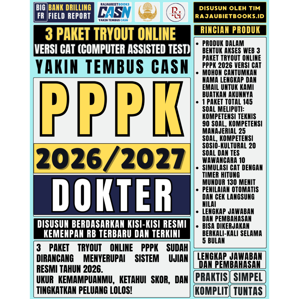 LATIHAN SOAL TRYOUT ONLINE PPPK DOKTER DAN SIMULASI UJIAN RESMI PPPK DOKTER 2026