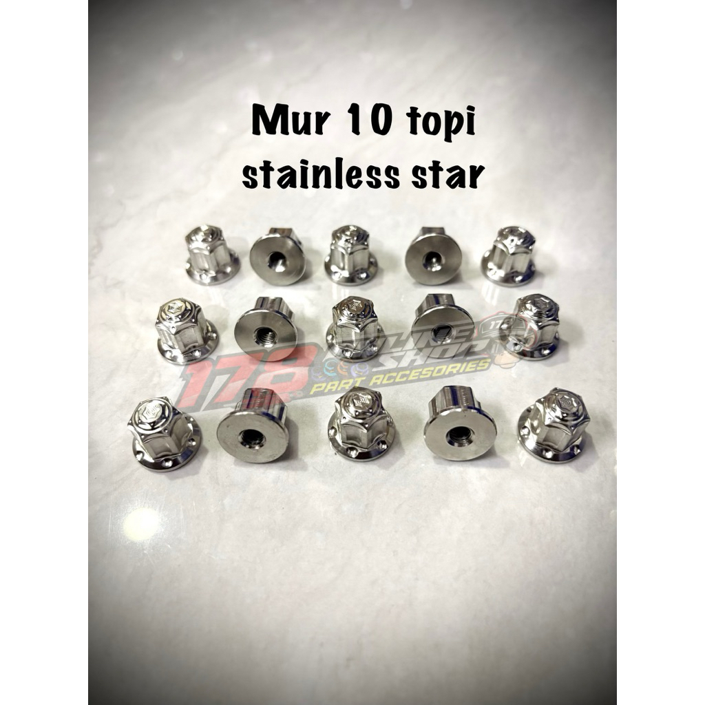 mur 10 topi stainless inox tipe star