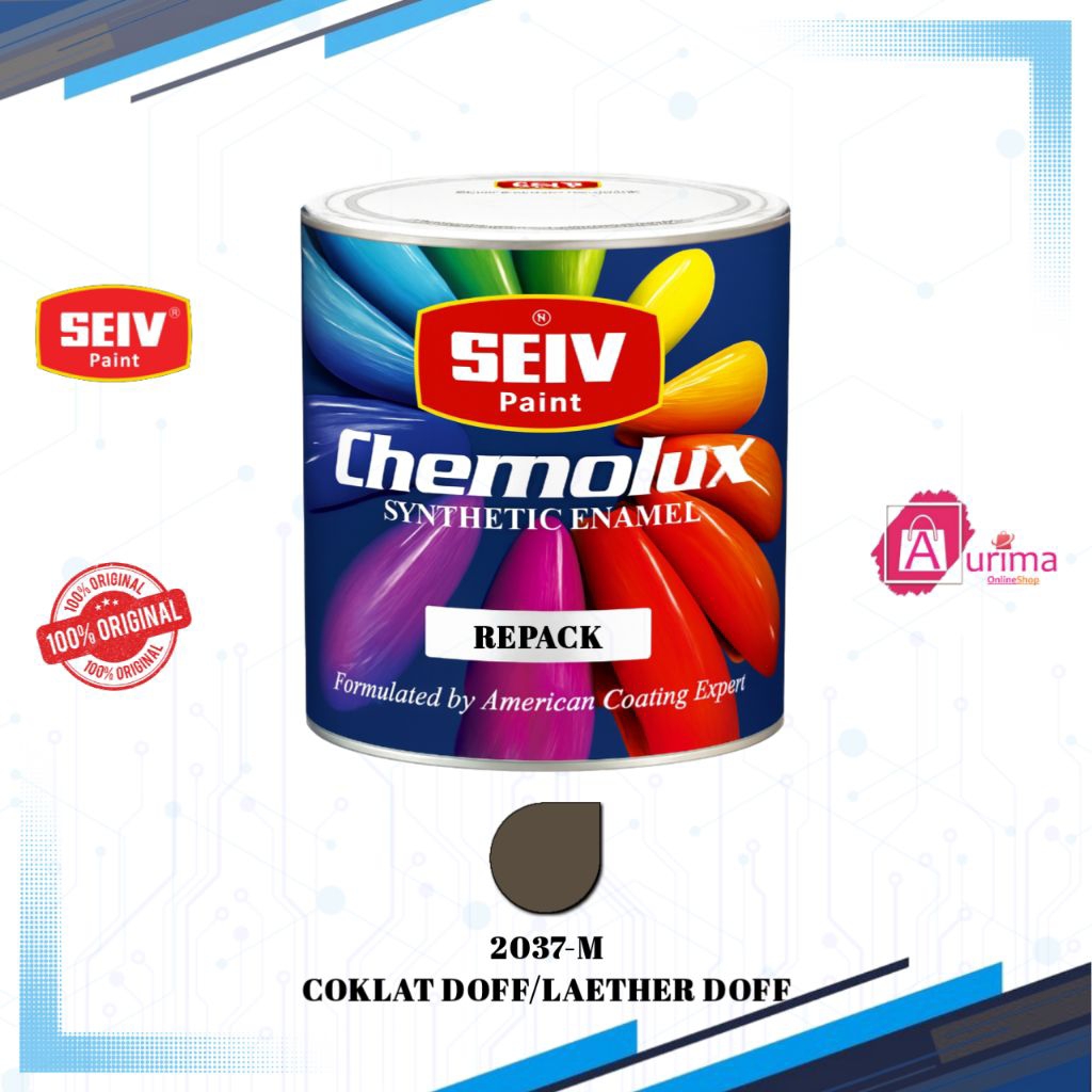 CAT SEIV CHEMOLUX COKLAT DOFF/LEATHER - 2037M CAT MINYAK UNTUK KAYU DAN BESI CEPAT KERING REPACK