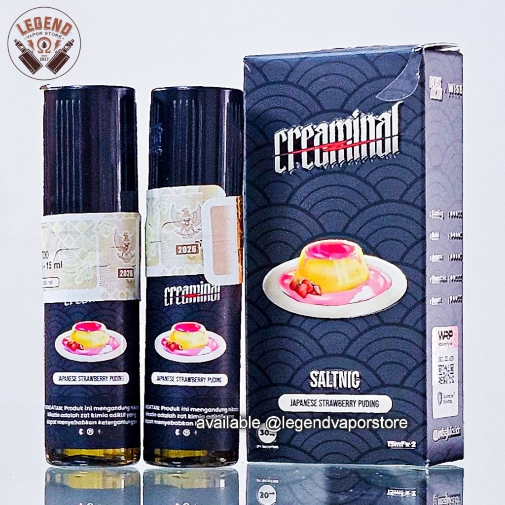 SALT NIC - LIQUID CREAMINAL Japanese Strawberry Pudding 15ML 30MG AUTHENTIC
