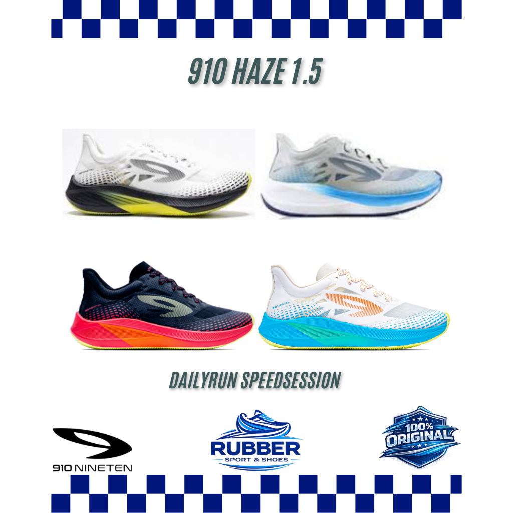 TERLARIS SEPATU 910 NINETEN HAZE 1.5 4 WARNA VISION HIROSHI LARI INTERVAL SHUTTLE RUN DAILY RUN RUNN