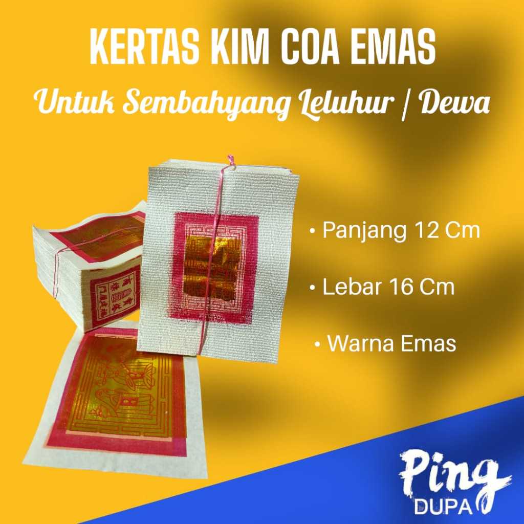 Kertas Uang Sembahyang Warna Emas Cheng Beng Qing Ming Untuk Dewa LSP A