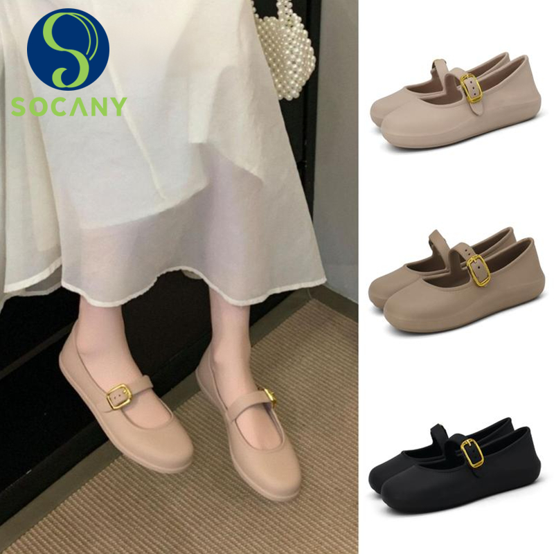 Socany Sandal Lepek Wanita Elegan Sandal Teplek Karet Jelly Sandal Keteplek 2026 Sandal Ootd Sendal 