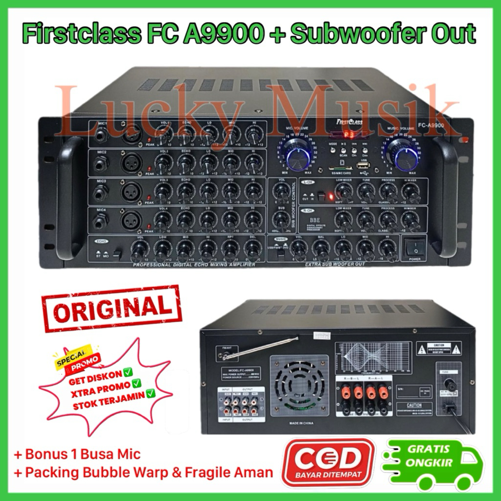 Amplifier Karaoke Firstclass FC A9900 Subwoofer Bbe Digital Effect Enhancement Processor amplifier f