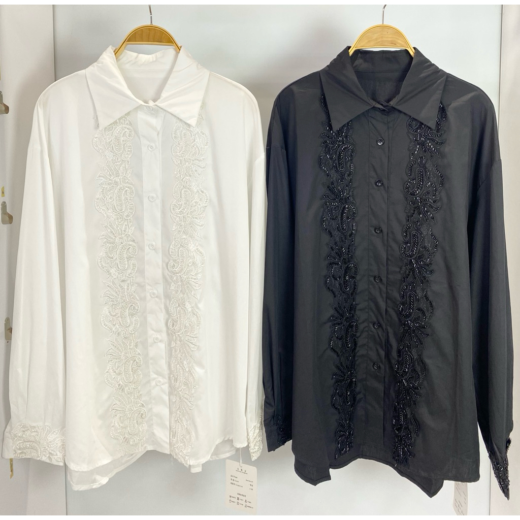 Kemeja putih hitam 9913 Favian