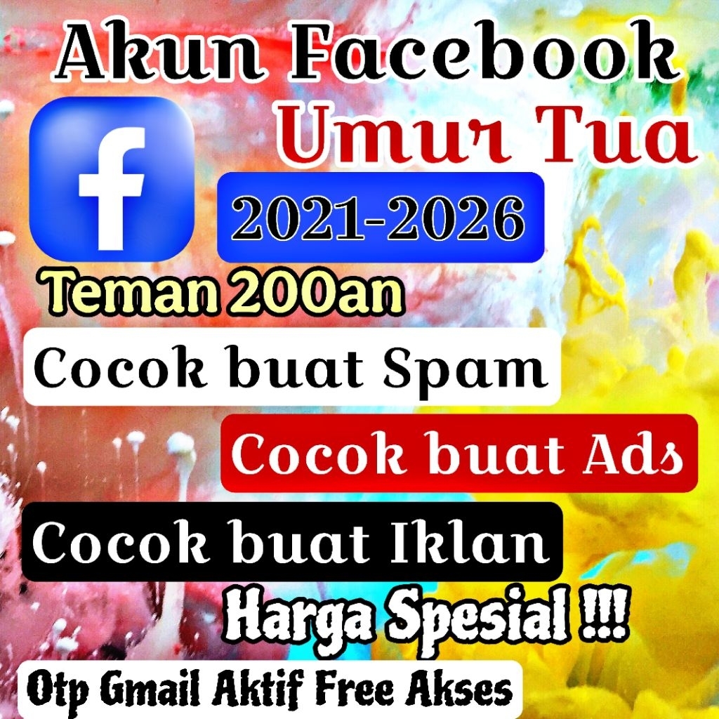 Akun Facebook OLD/Lama 2022-2026 Teman 100-300an Cocok Buat SPAM , ADS , DLL Sudah Berhalaman dan Pr