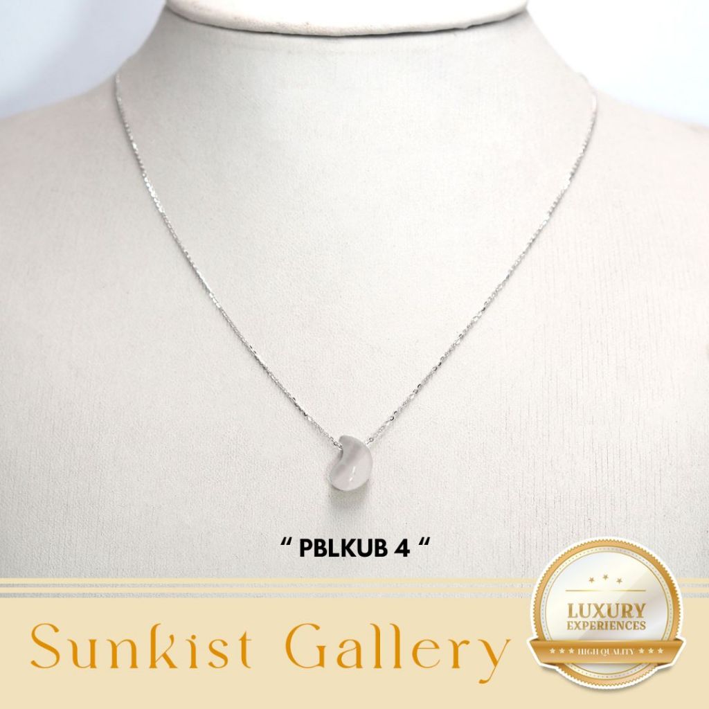 KALUNG EMAS PUTIH SET LIONTIN MODEL TETES AIR TERBARU EMAS ASLI EMAS MUDA KADAR 8K (375) KALUNG TETE