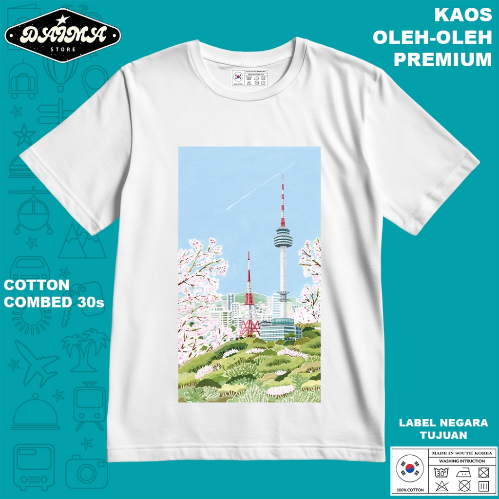 KAOS OLEH OLEH KOREA 35 PAKAI TAG LABEL KOREA ASLI BAJU SOUVENIR PREMIUM GIFT