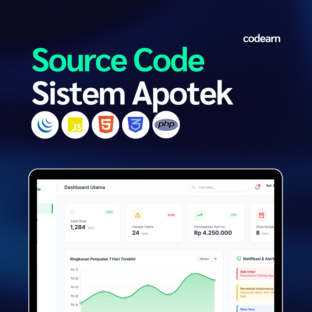 Source Code Sistem Apotek CodeIgniter | Aplikasi Penjualan Obat