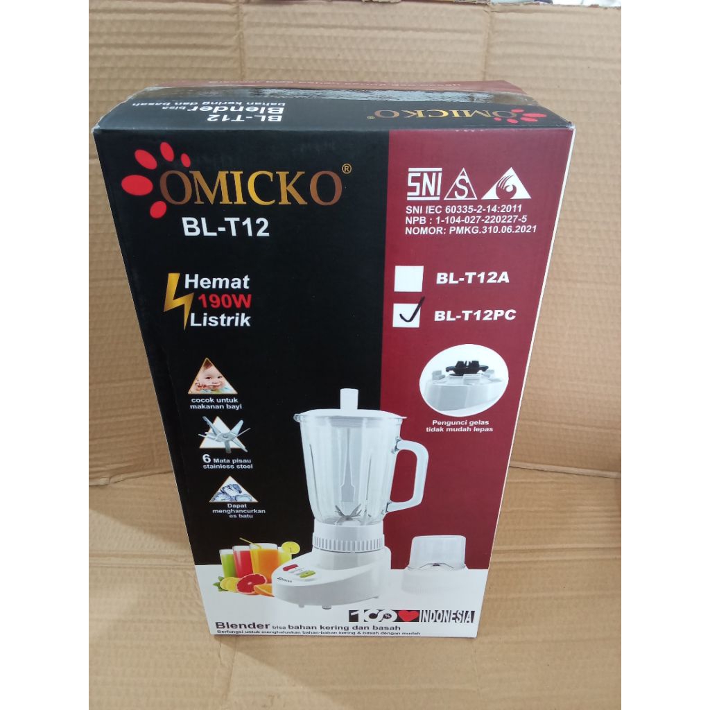 OMICKO Blender 2in1 1L | 6 Mata Pisau Stainless Food Grade | Haluskan Es & Bumbu Powerful Awet Murah